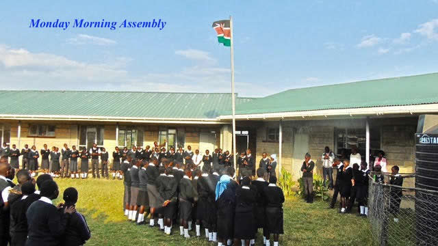 Monday Morning Assembly at St. Josephine Bakhita Secondary School in Gitare, Kenya